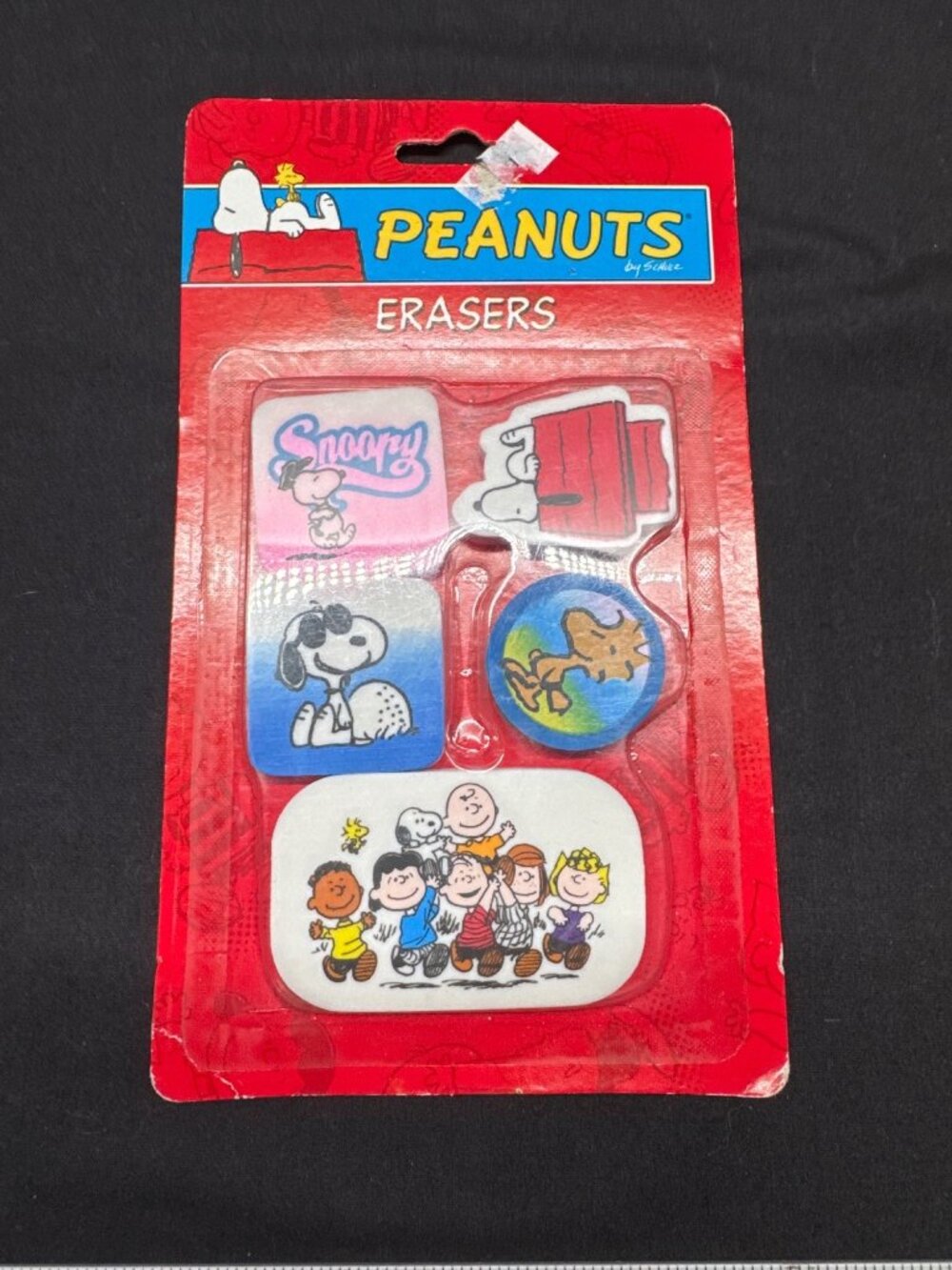 Peanuts 1980's Snoopy 5-Pack Assorted Erasers With Cool Cartoon Designs
